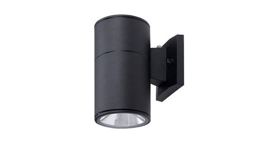 ASD Lighting LED Outdoor Wall Cylinder Round Up or Down 9W 120V 3000/4000/5000K with Photocell Black ETL