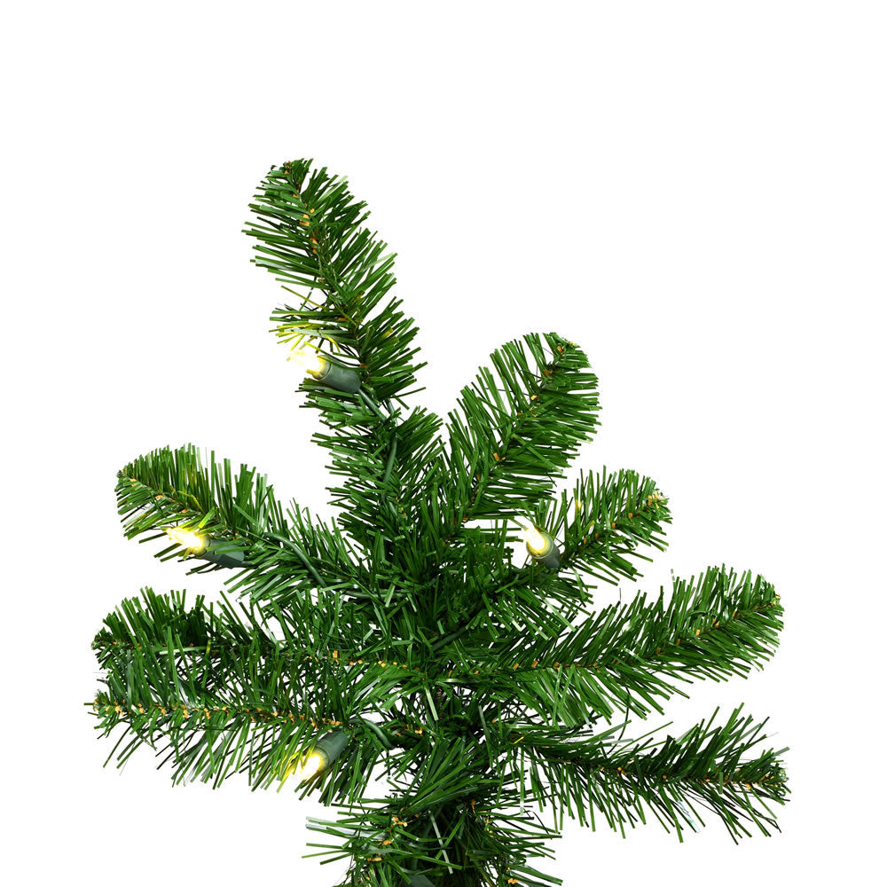 Vickerman 7.5' Green Upside Down Artificial Christmas Tree Warm White LED Dura-lit Lights