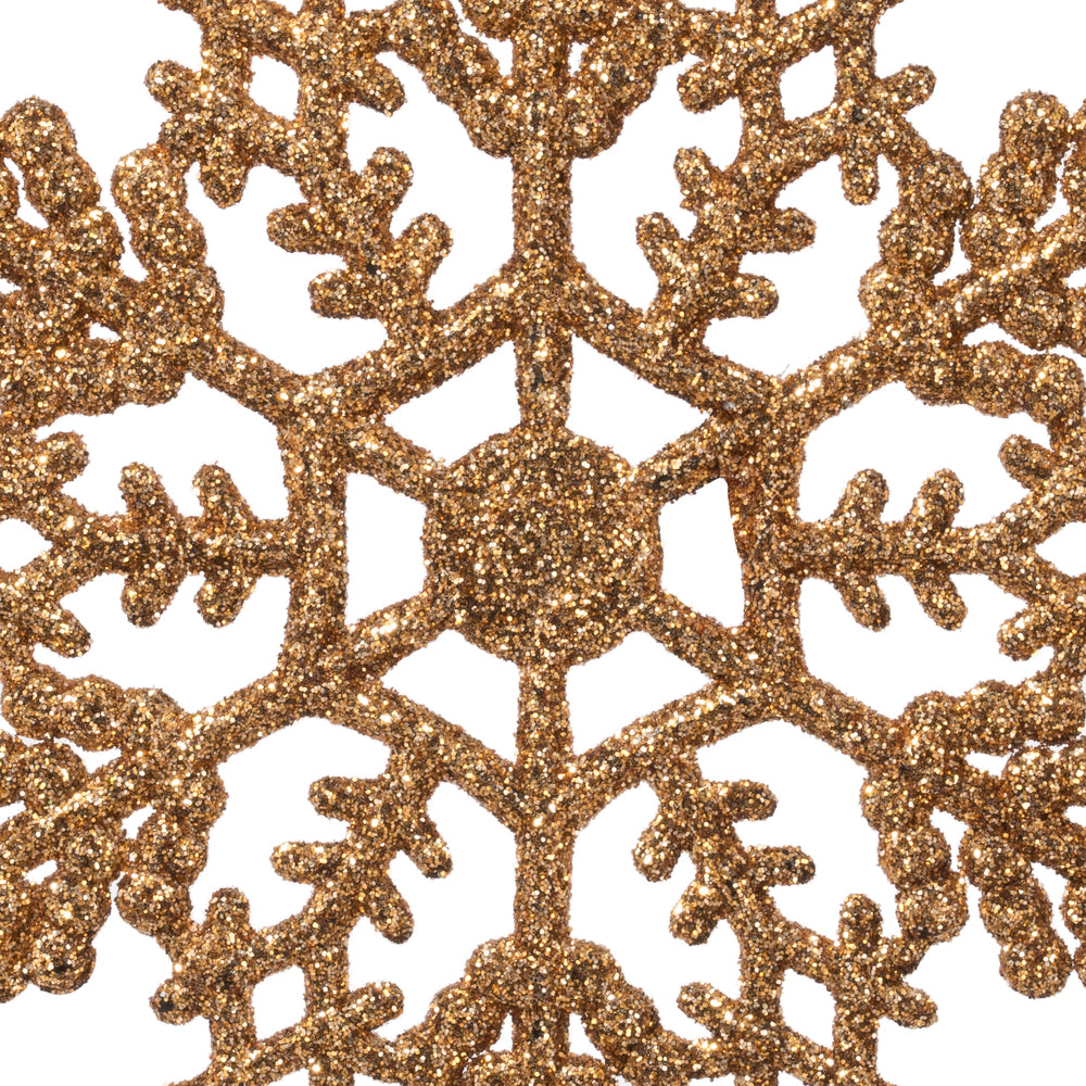 Vickerman 4" Rose Gold Glitter Snowflake Christmas Ornament 24 per Box