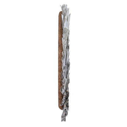 Vickerman Natural Botanicals 24" White Washed Canna Leaf Wreath. This wreath measures 24 inches in diameter. It features white washed canna leaves on a coco fiber base. This is a dried and preserved natural product.