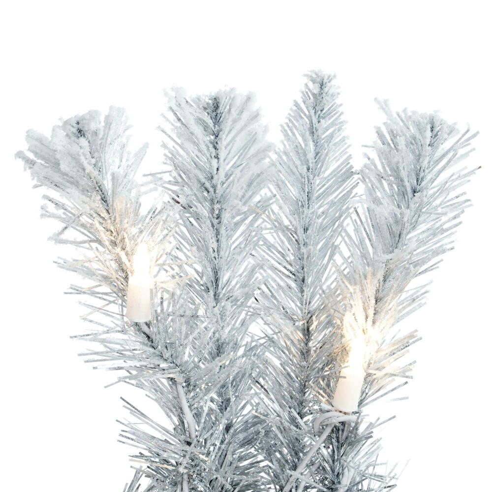 Vickerman 9' x 14" Frosted Silver Artificial Christmas Garland Warm White Dura-lit LED Lights