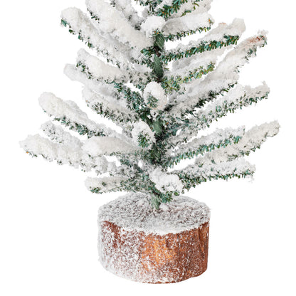 Vickerman 9" flocked Mini Pine Artificial Christmas tree Set of 6