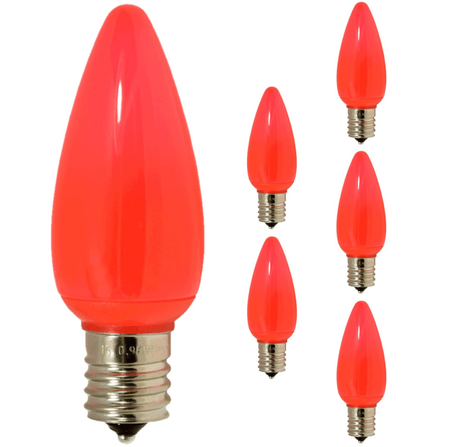 Damar- C9 LED Replacement Christmas Light Bulbs Solid Pink 0.6W-0.96W E17 Intermediate Base Dimmable 100-130V Pack of 6- Commercial Grade Shatterproof String Colored Lights for Patio Holiday Xmas