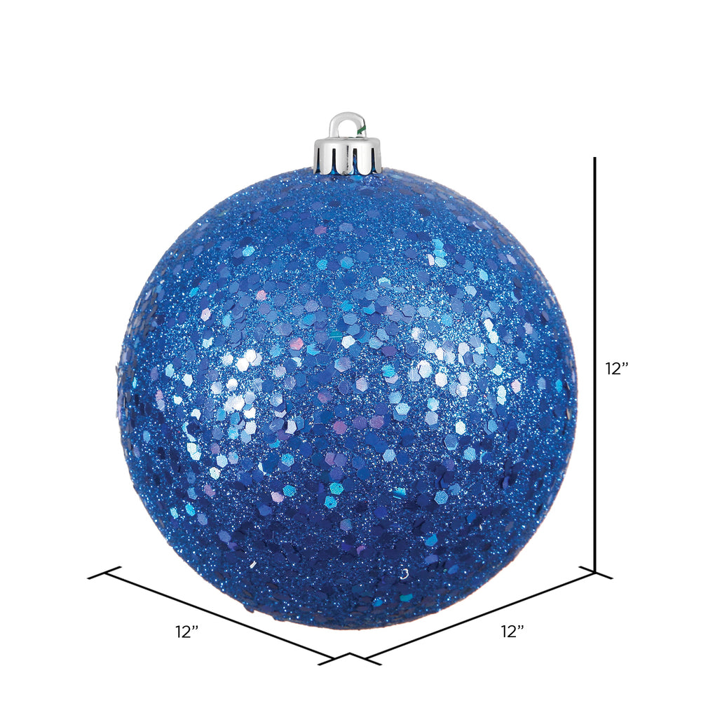 Vickerman 12" Blue Sequin Ball Ornament