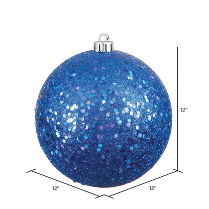 Vickerman 12" Blue Sequin Ball Ornament