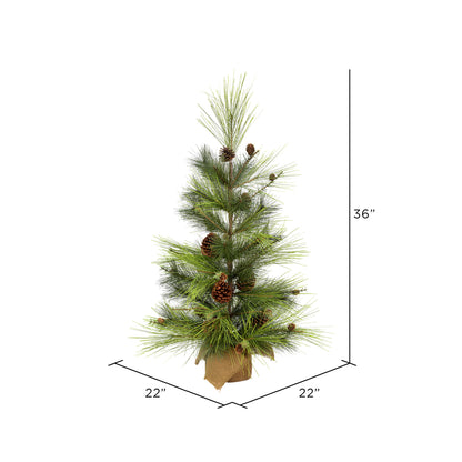 Vickerman 3' x 22" Larkspur Pine Artificial Christmas Tree Unlit