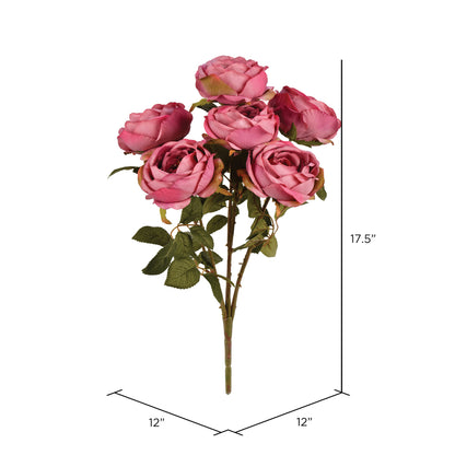 Vickerman 17.5" Artificial Mauve Rose Bush.