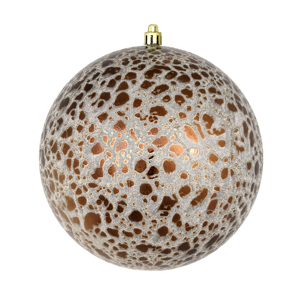 Vickerman 4" Mocha Crackle Ball Ornament 6 per Bag