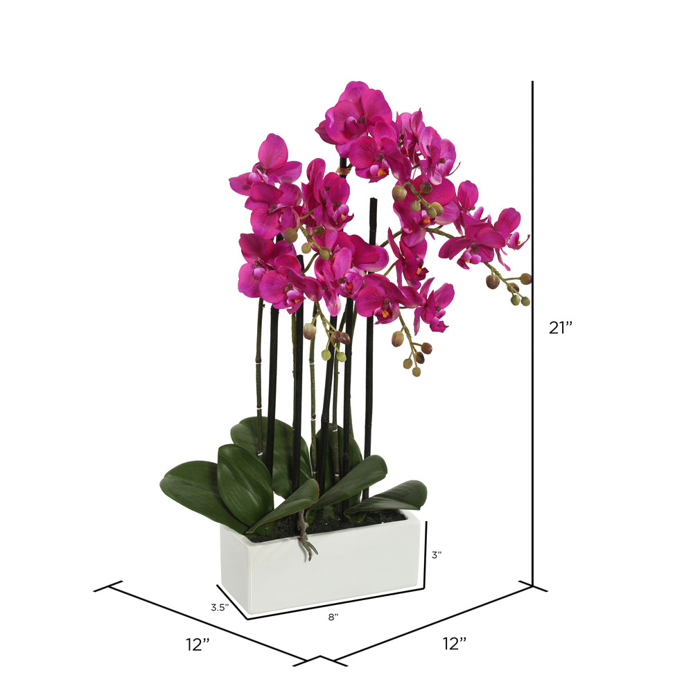 Vickerman 21" Artificial Purple Orchid in Ceramic Pot