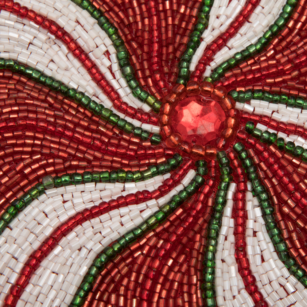 Vickerman 52" Red Beaded Candy Cane Christmas Tree skirt