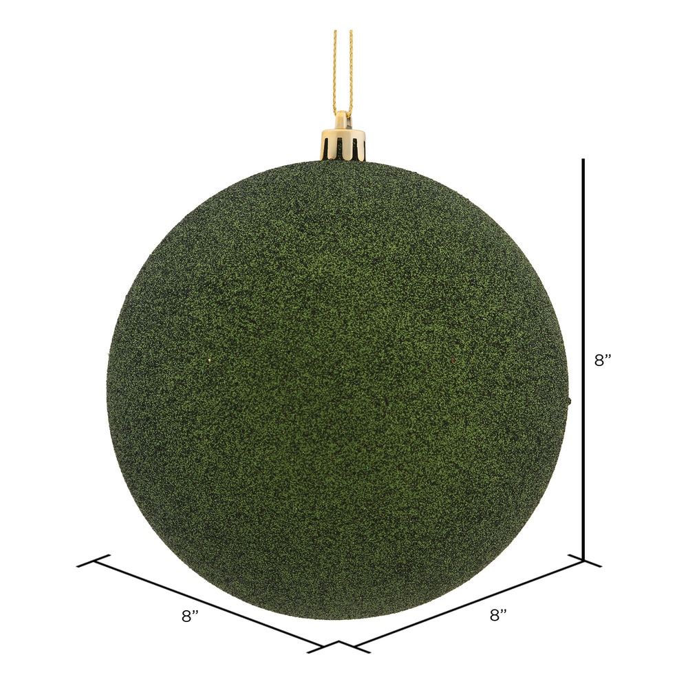 Vickerman 8" Moss Green Glitter Ball Ornament