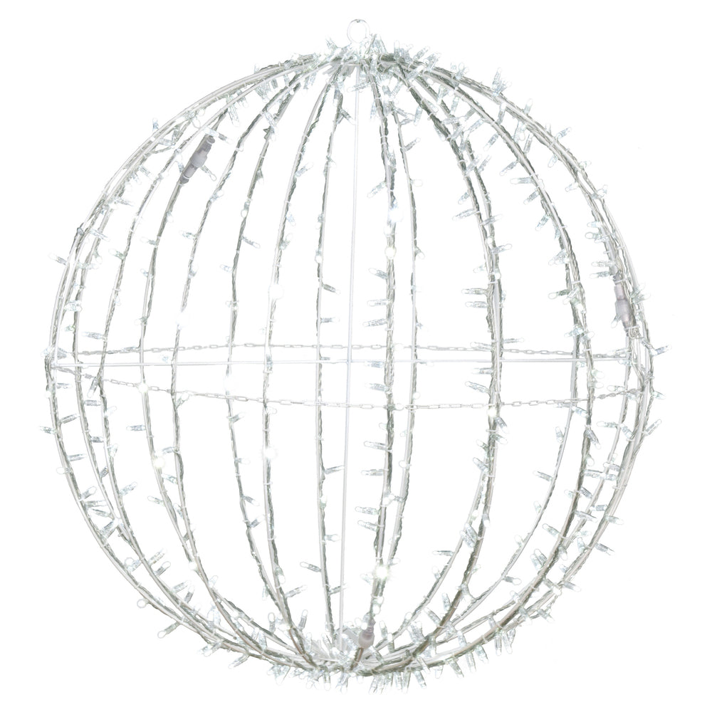Vickerman 480Lt x 40" Fold Flat Cool White Led Twinkle Jumbo Hanging Sphere.