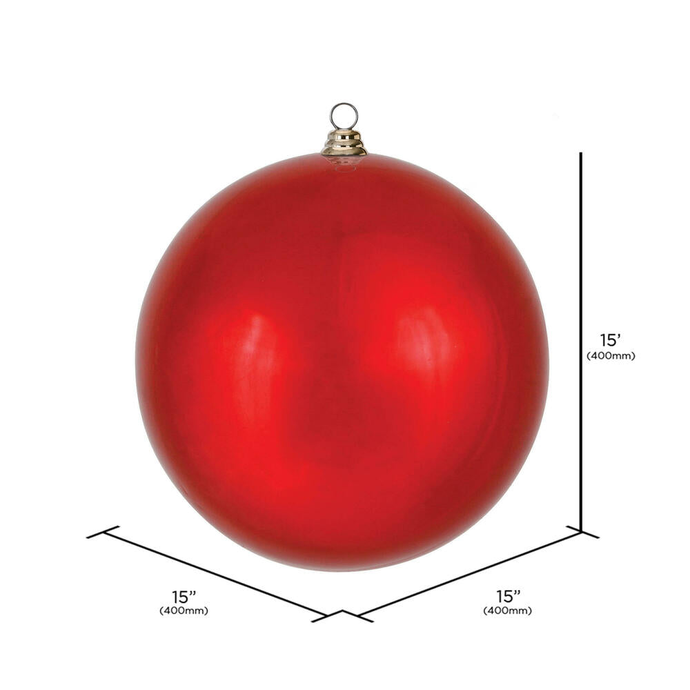 Vickerman 15.75" Red Shiny Ball Ornament