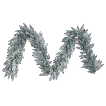 Vickerman 9' Silver Artificial Christmas Garland Unlit