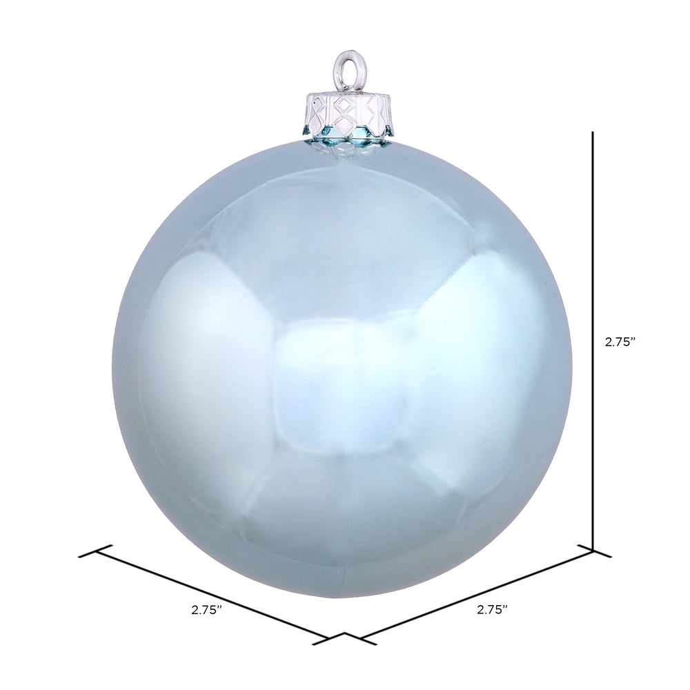 Vickerman 2.75" Baby Blue Shiny Ball Ornament 12 per Bag