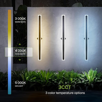 ASD Lighting LED Outdoor Wall Sconce Narrow design 48" 36W 120-277V CCT Selectable 3000/4000/5000K Dimmable Black ETL