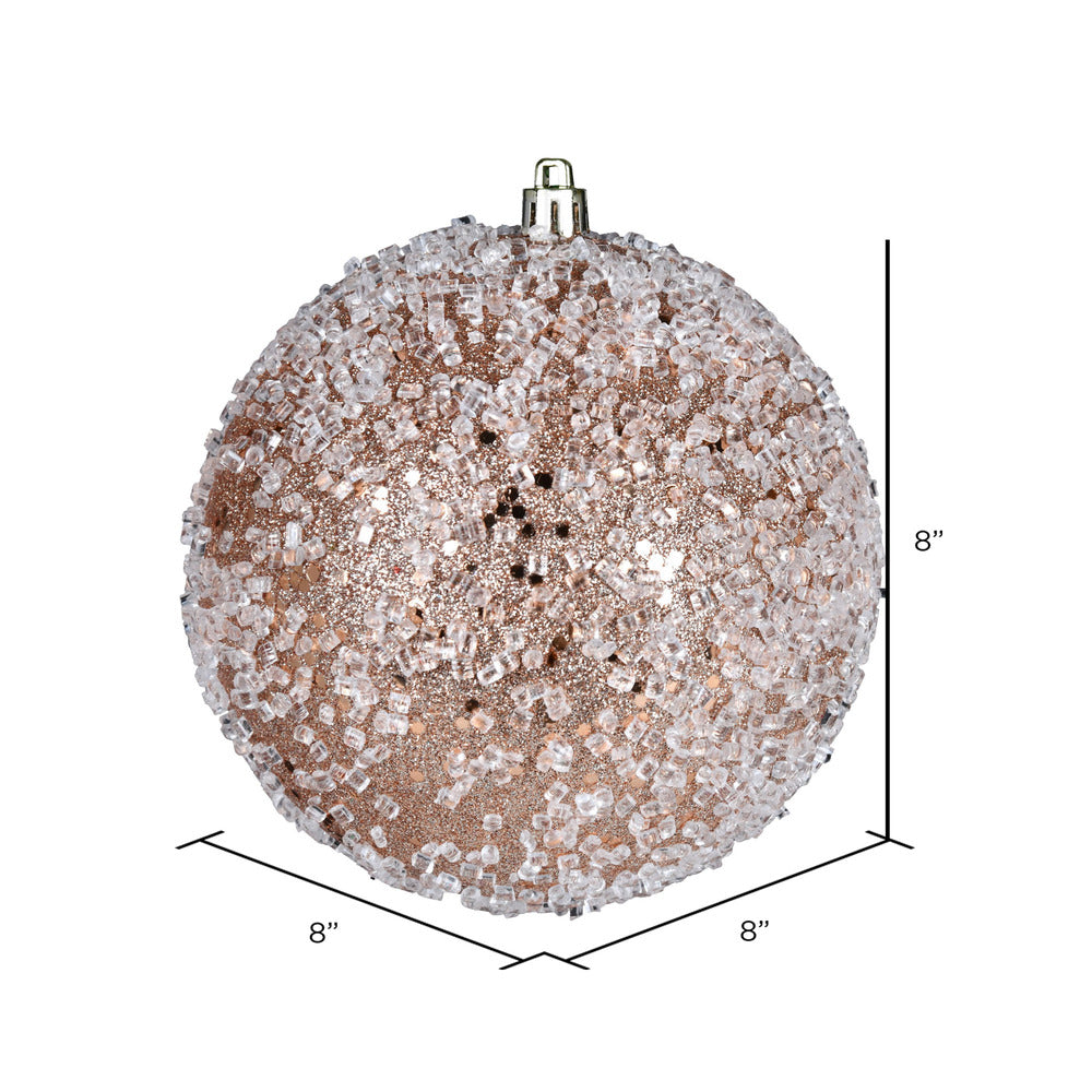 Vickerman 8" Café Latte Glitter Hail Ball Ornament