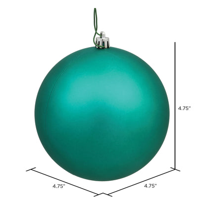 Vickerman 4.75" Teal Matte Ball Ornament 4 per Bag