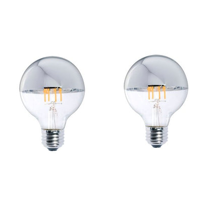 BULBRITE LED G25 MEDIUM SCREW (E26) 5W DIMMABLE FILAMENT HALF MIRROR LIGHT BULB 2700K/WARM WHITE 40W INCANDESCENT EQUIVALENT 2PK (776670)