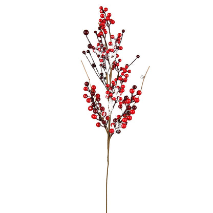 Vickerman 28" Artificial Red Snow Berry Spray. Includes 2 sprays per pack.
