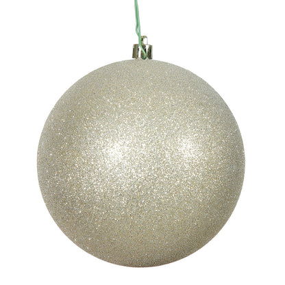 Vickerman 4.75" Champagne Glitter Ball Ornament 4 per Bag