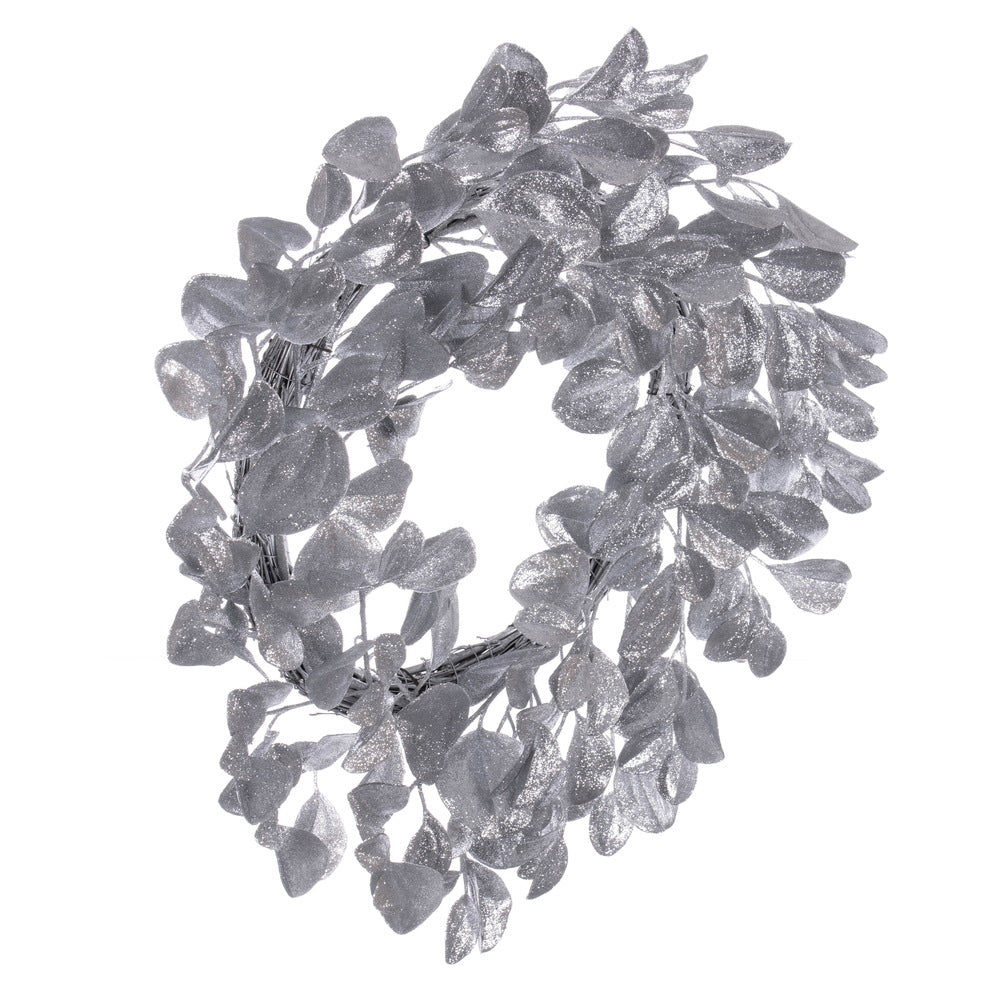 Vickerman 24" Silver Artificial Dogwood Glitter Wreath