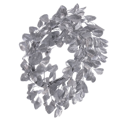 Vickerman 24" Silver Artificial Dogwood Glitter Wreath