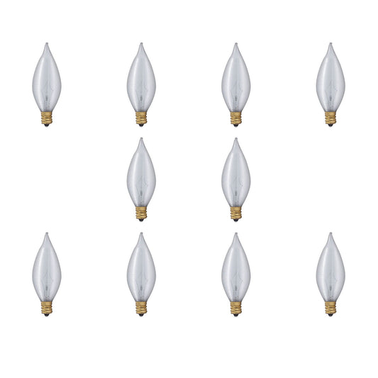 BULBRITE INCANDESCENT C11 CANDELABRA SCREW (E12) 40W DIMMABLE LIGHT BULB SATIN 10PK (430040)