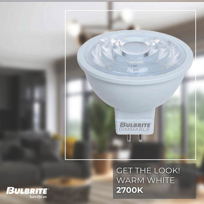 Bulbrite 771087 LED 7 Watt MR16 Light Bulb with a GU5.3 Base - 2700K (Warm White Light) 570 Lumens