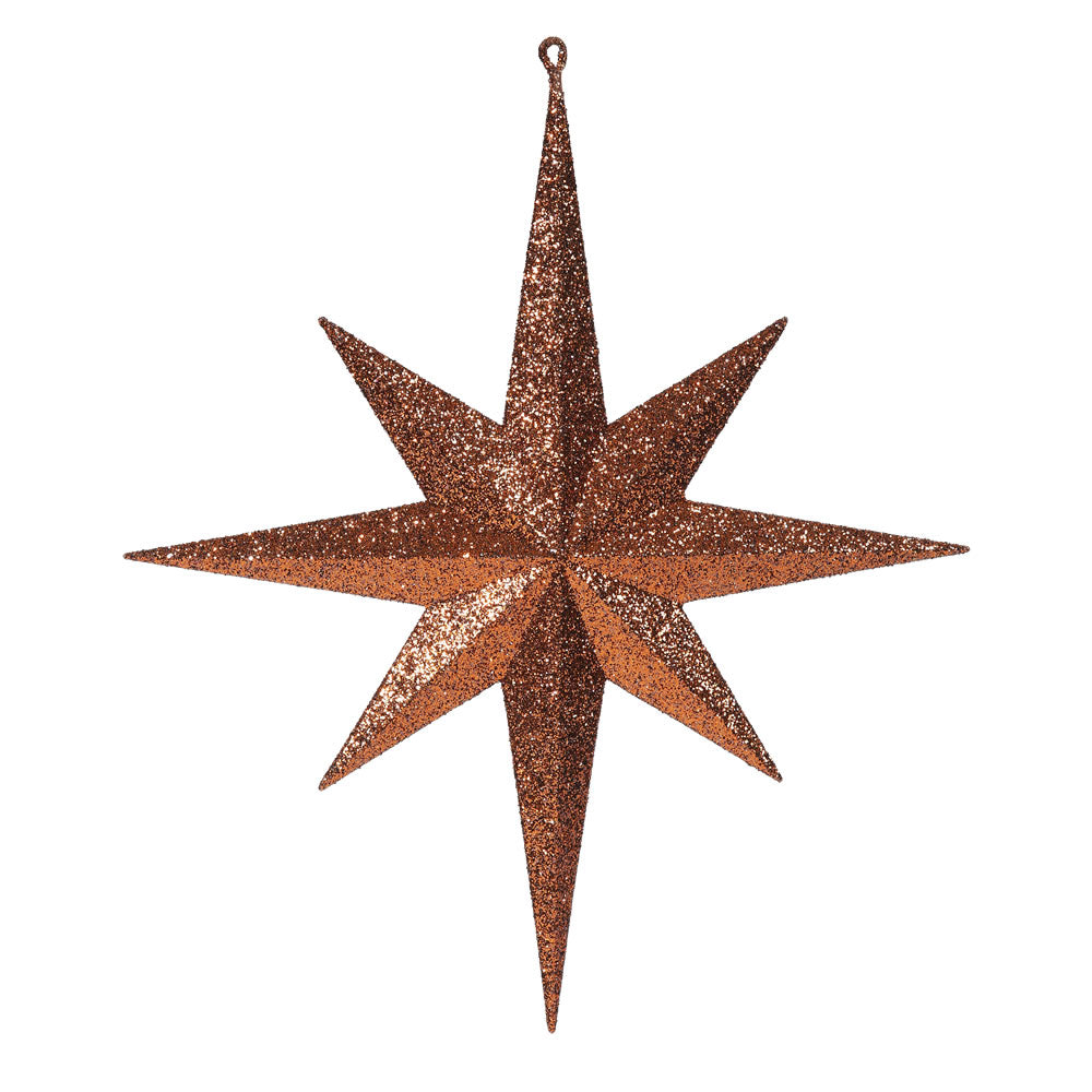 Vickerman 15.75" Copper Iridescent Glitter Bethlehem Star Christmas Ornament