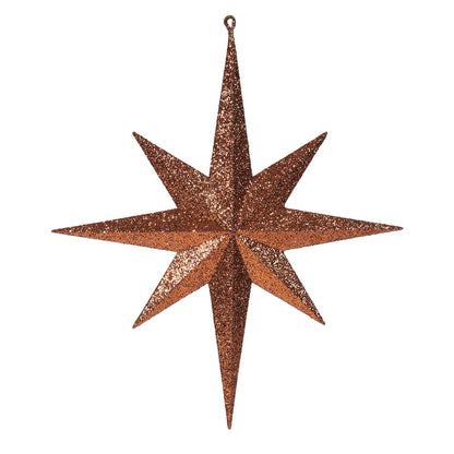 Vickerman 15.75" Copper Iridescent Glitter Bethlehem Star Christmas Ornament