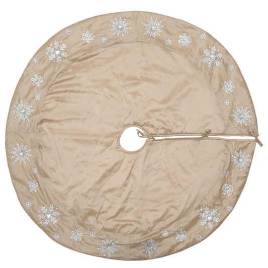 Vickerman 52" Champagne Snowflake Christmas Tree Skirt