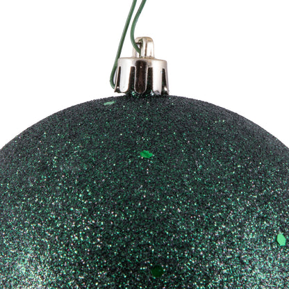 Vickerman 4" Midnight Green Sequin Ball Ornament 6 per Bag