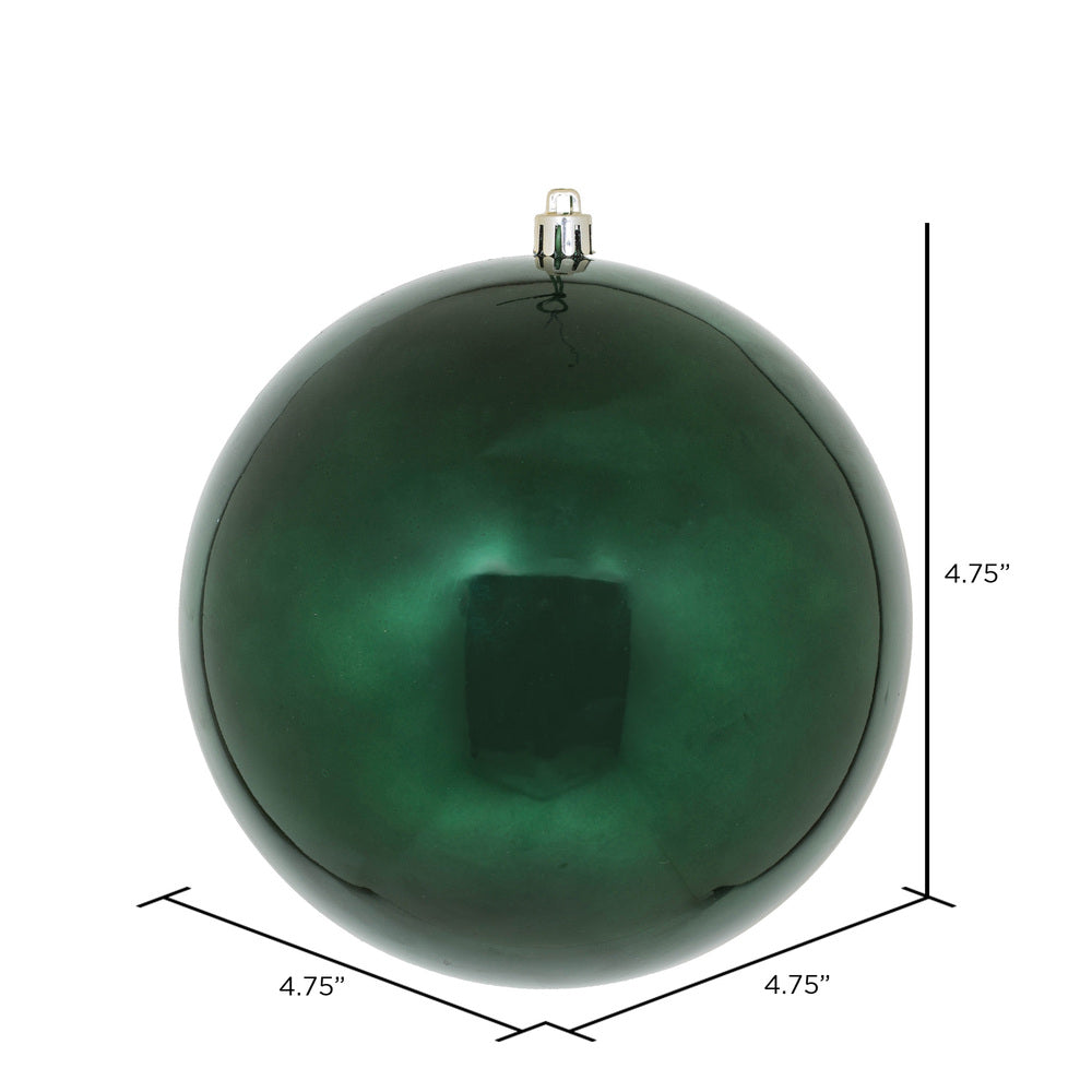 Vickerman 4.75" Midnight Green Candy Ball Ornament. 4 per bag.