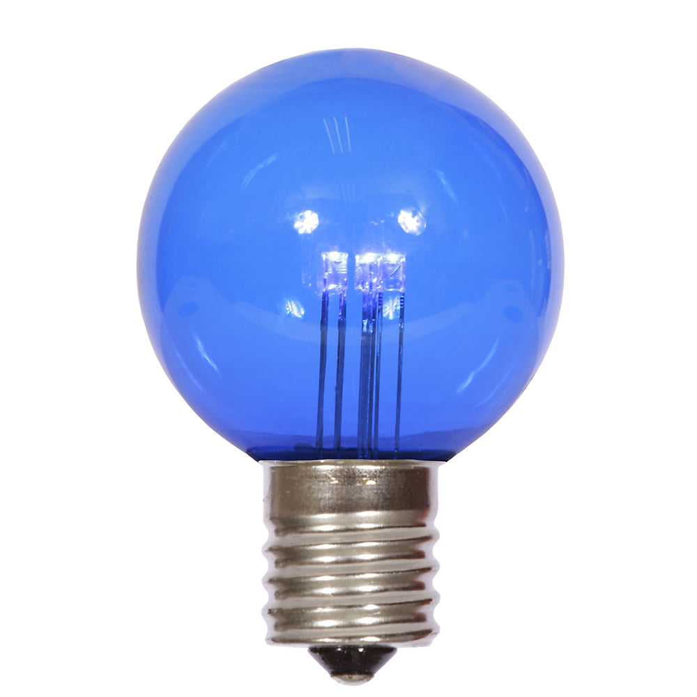 Vickerman G50 Blue Transparent Glass LED Replacement Bulb