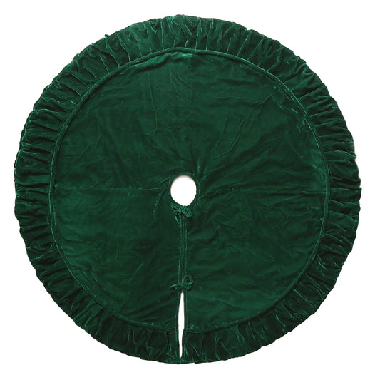 Vickerman 60" plush Emerald Green velvet Christmas tree skirt