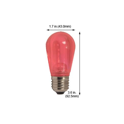 Damar- S14 Colored LED String Light Bulb Transparent Pink 0.55W-1.5W E26 Medium Base 100-130V Pack of 6- Shatterproof Waterproof Outdoor Indoor Replacement Bulb Home Decorations Christmas Halloween