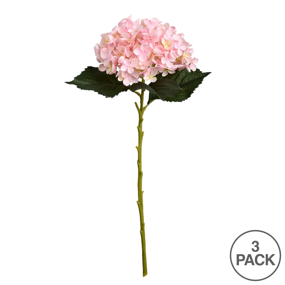 Vickerman 19" Artificial Pink Hydrangea Spray. Includes 3 sprays per pack.