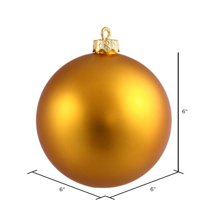 Vickerman 6" Antique Gold Matte Ball Ornament 4 per Bag