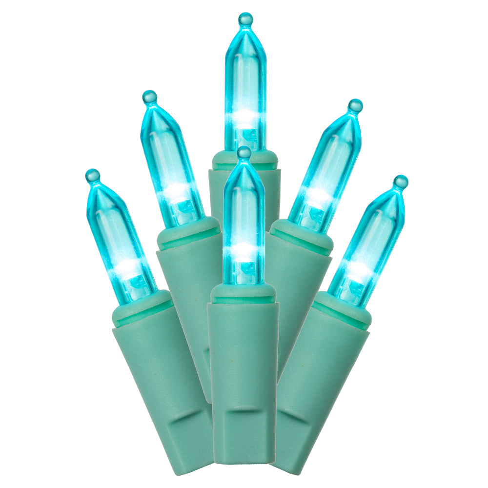Vickerman 35 LED Sky Blue Dura-Lit Light on Sky Blue Wire, 26' Christmas Light Strand
