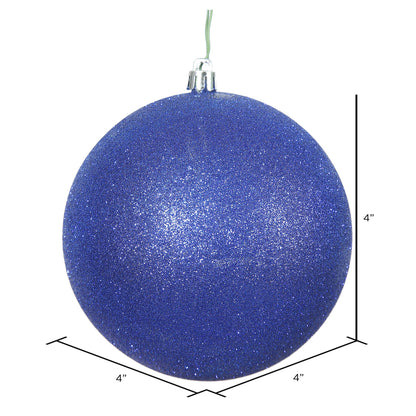 Vickerman 4" Cobalt Glitter Ball Ornament 6 per Bag