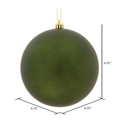 Vickerman 4.75" Moss Green Matte Ball Ornament 4 per Bag
