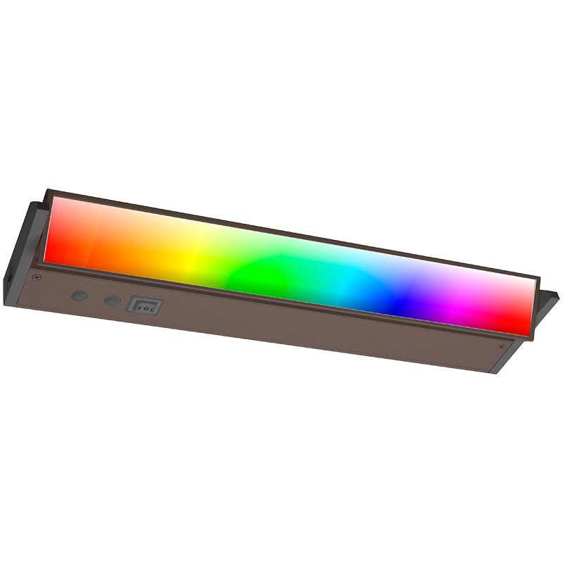 Westgate 12In Adj. Head Under Cab. 3Cct + 9 RGB Modes, Push-Button Control, Cords Incl., Bronze, Undercabinet Lighting, 5W, 275 Lumens, 30K/40K/50K + RGB, Bonze Finish None