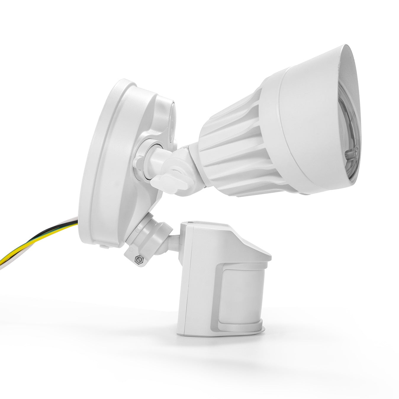 ASD Lighting LED Security Floodlight 2 round heads 20W 120-277V CCT Selectable 3000/4000/5000K with 180° Motion Sensor and Photocell White ETL