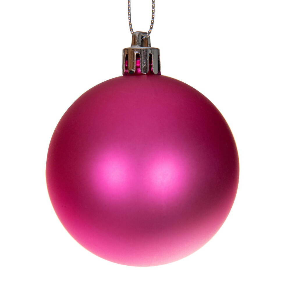 Vickerman 2.4" (60mm) Hot Pink 4-Finish Ball Ornament Set 24 per box.