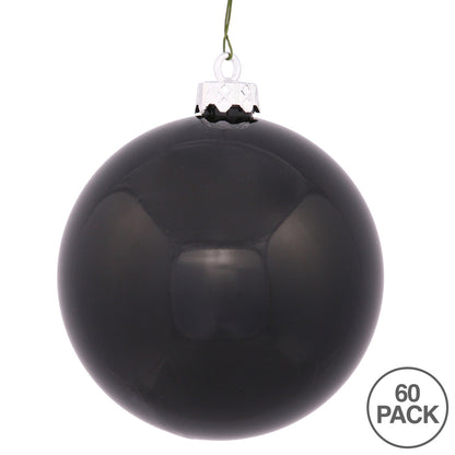 Vickerman 2.4" Black Shiny Ball Ornament 60 per Box