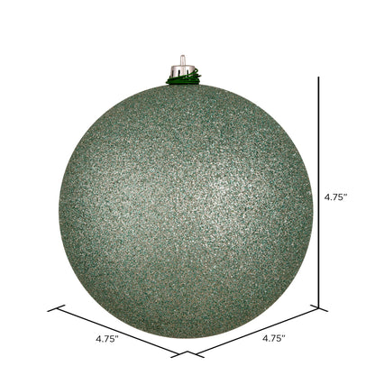 Vickerman 4.75" Frosty Mint Glitter Ball Ornament 4 per Bag