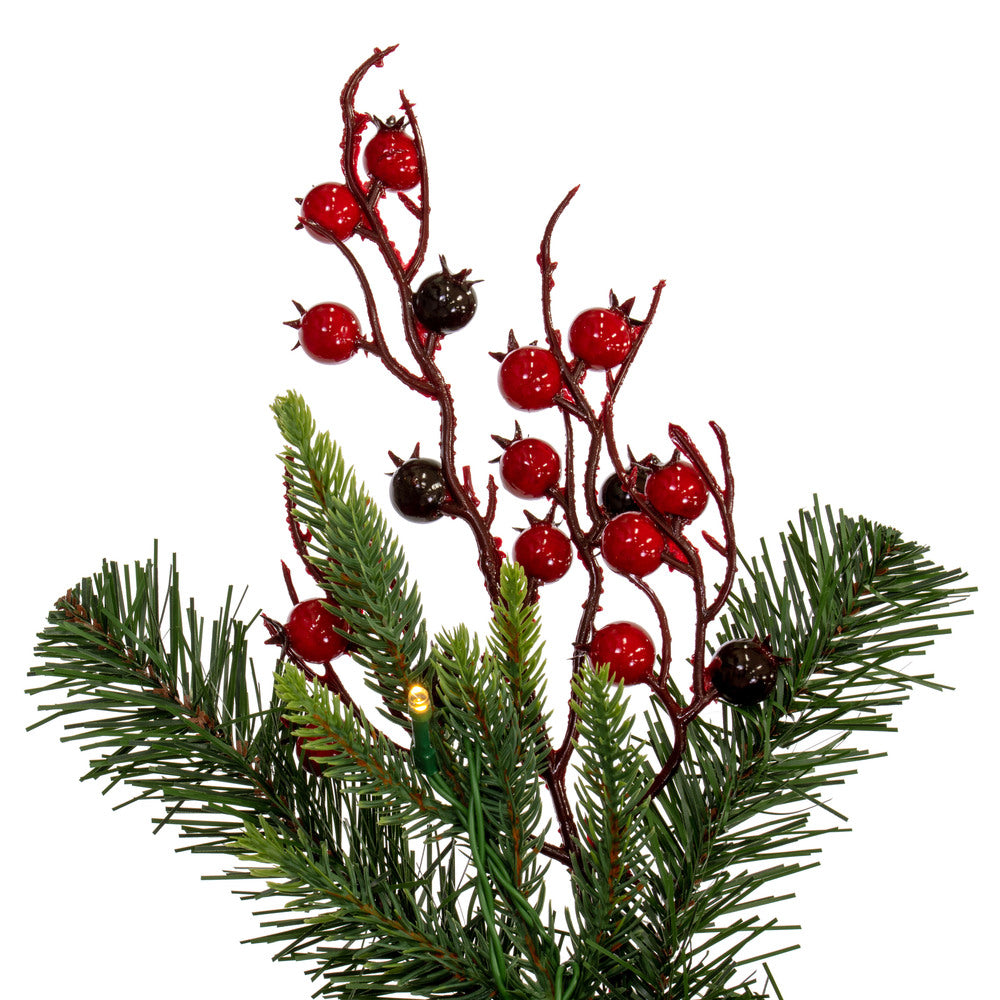 Vickerman 24" Berry Mixed Pine Cone Artificial Pre-Lit Wreath Battery Operated LED Warm White Lights