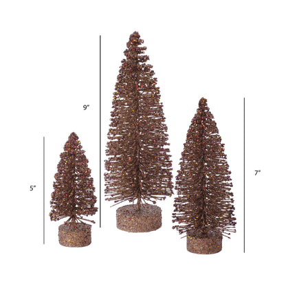 Vickerman 5"/7"/9" Mocha Glitter Oval Artificial Christmas Tree Unlit