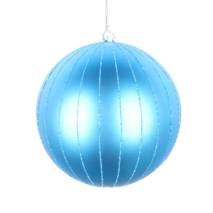 Vickerman 6" Turquoise Matte Glitter Ball Christmas Ornament 2 pieces per bag